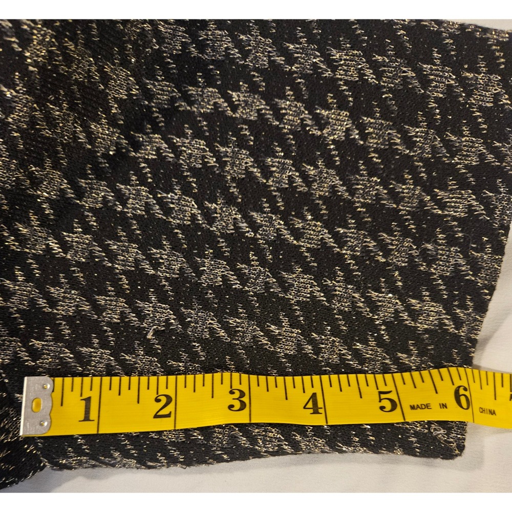 DKNY Black Gold Metallic Houndstooth Short Sleeve Shift Dress‎ Size 16 Chic - Picture 10 of 11